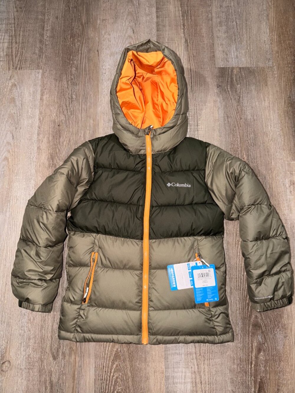 Columbia Pike Lake II Green Orange Insulated Omni Heat Jacket Youth Small